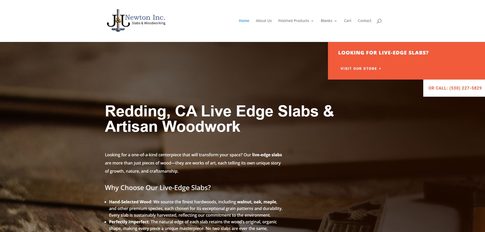 Design screenshot of JJNewton Website